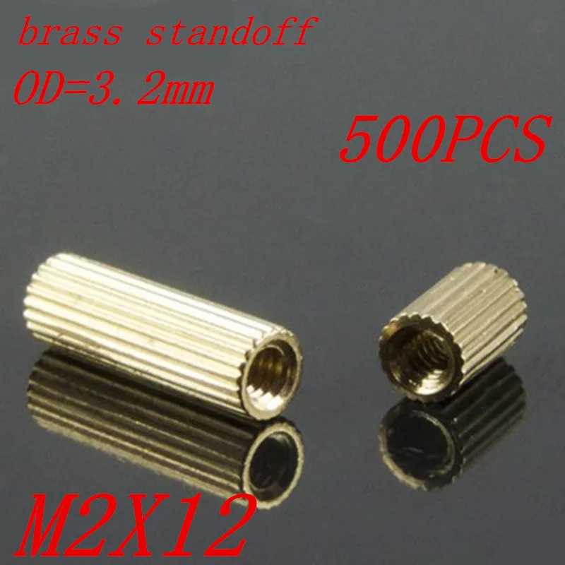 500 шт M2 x 12 * мм латунная Проставка круглая с внутренней резьбой|brass standoffs|brass standoff