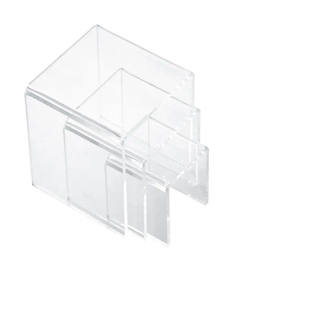 1 Set of 3pcs Top Quality Clear Acrylic Display Riser (3'' 4'' 5'') Jewelry Showcase miniatures Packaging |