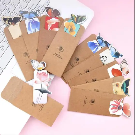 

5 шт./лот, Бумажные закладки с бабочками, SHARKBANG