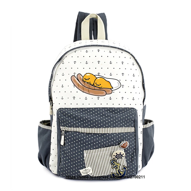 Gudetama Холщовая Сумка с изображением ленивого яйца из Мультфильма Рюкзаки Рюкзак для девочек школьная сумка дорожная сумка через плечо сумка для книг