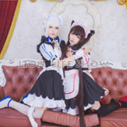 Женский костюм для косплея Biamoxer NEKOPARA Chocola Ванильная горничная Сексуальное Милое