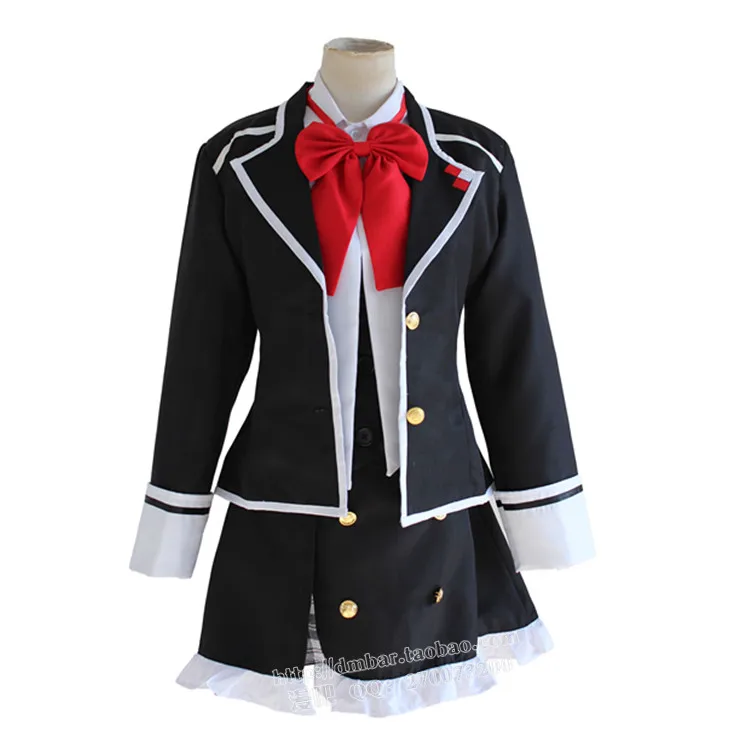 Diabolik Lovers Komori Yui Cosplay Costume School Uniforms Halloween Party Dress((Blazer &amp Vest Skirt Bow) 11 |