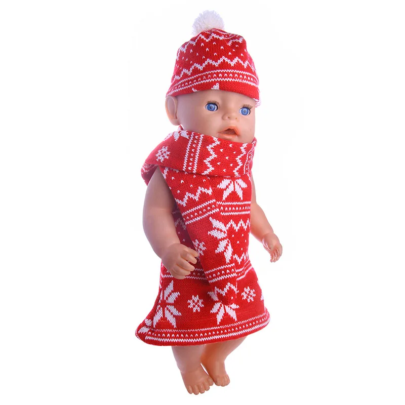Doll Clothes Accessories Red Winter Sweater 3pcs Fit 18 Inch &amp 43 Cm - our Generati | Игрушки и хобби
