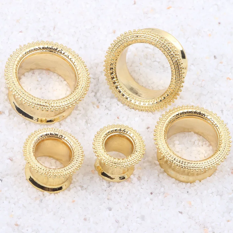 6-16 мм Новый дизайн dotwork Золото нержавеющей стали диаметры для ушей плоти