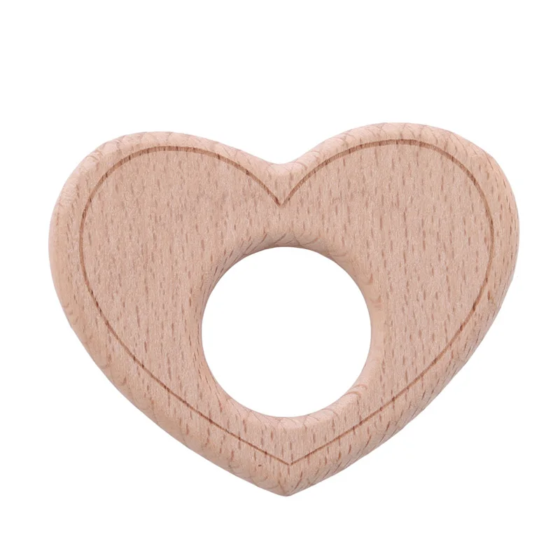 Ребенок любит интересный ребенок прорезыватель Натуральный Бук Деревянный DIY