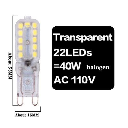 G9 Trans. 22LED 110V G9 G4 светодиодный кукурузная лампа люстра светильник Точечный светильник 110V 220V COB 14 светодиодный s 22 светодиодный s 32 светодиодный s SMD 2835 заменить 20 Вт, 30 Вт, 40 Вт, 50 Вт галогенная лампа светильник - Испускаемый цвет: G9 Trans. 22LED 110V
