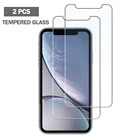 2 шт., закаленное стекло для iPhone X XR XS Max 8 7 6 6S Plus, защита для экрана 5 5S SE, защита для экрана, стеклянный чехол для телефона