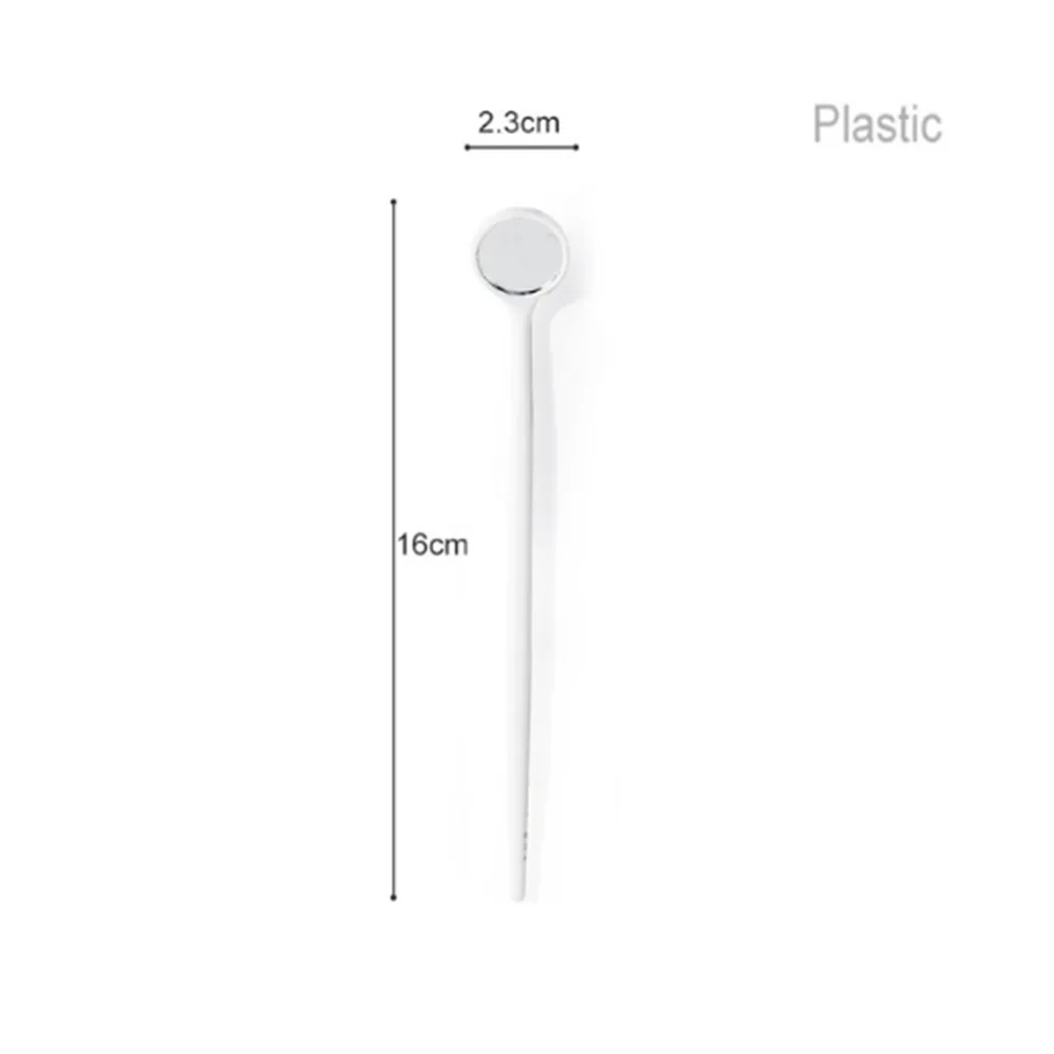 White Plastic Многофункциональное зеркало для наращивания ресниц из нержавеющей стали, портативное зеркало для чистки зубов и рта - Цвет: White Plastic