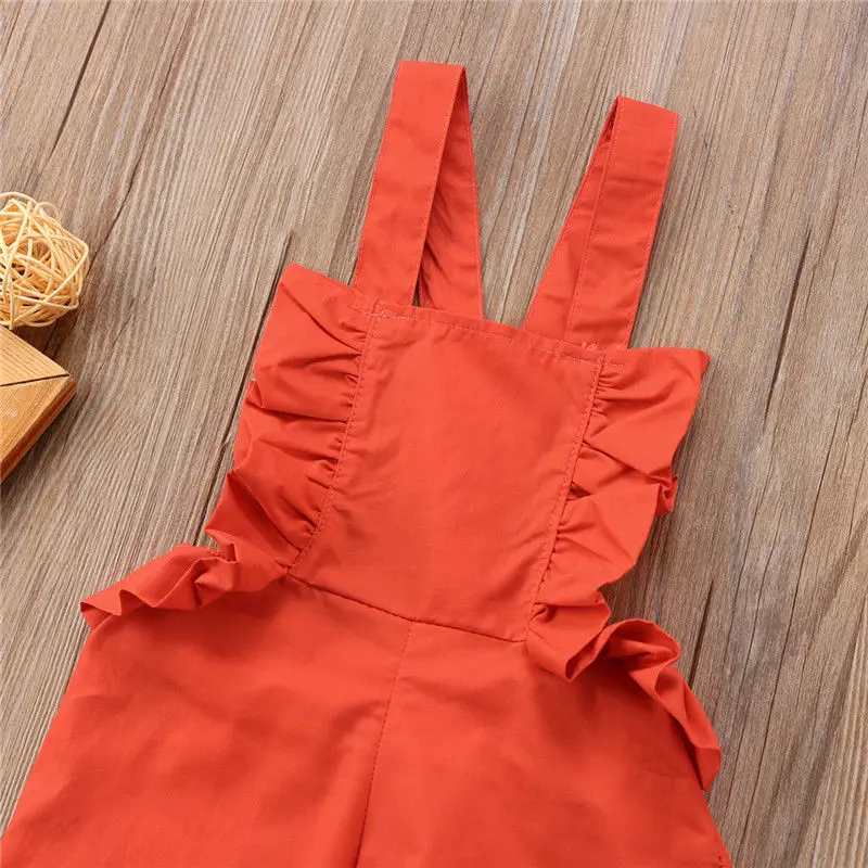 Новинка 2018 брендовый комбинезон с широкими штанинами для маленьких девочек на