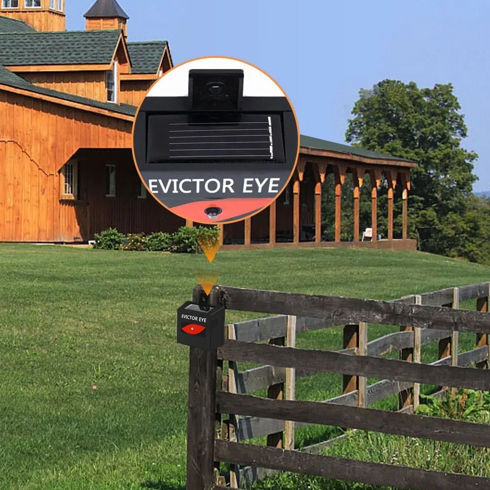 

Evictor Eye Solar Powered Animal Repeller, Waterproof Solar Animal Repelling Lights Nocturnal Animals