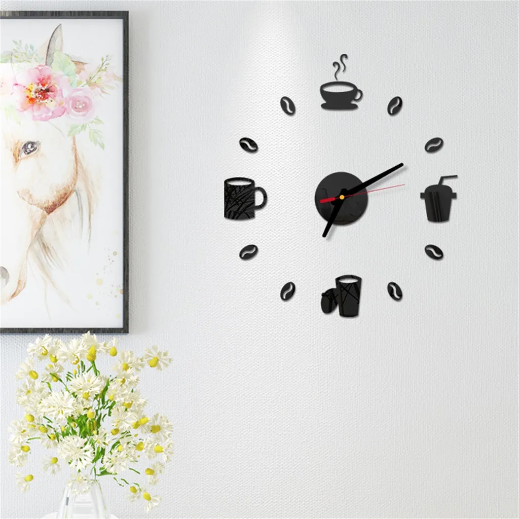 3D современный DIY большое количество зеркальные настенные стикеры Большие часы
