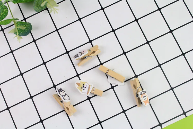 10 шт./упак. небесная собака ПЭТ деревянный зажим фото ремесло DIY Скрепка подарок с пеньковой веревкой