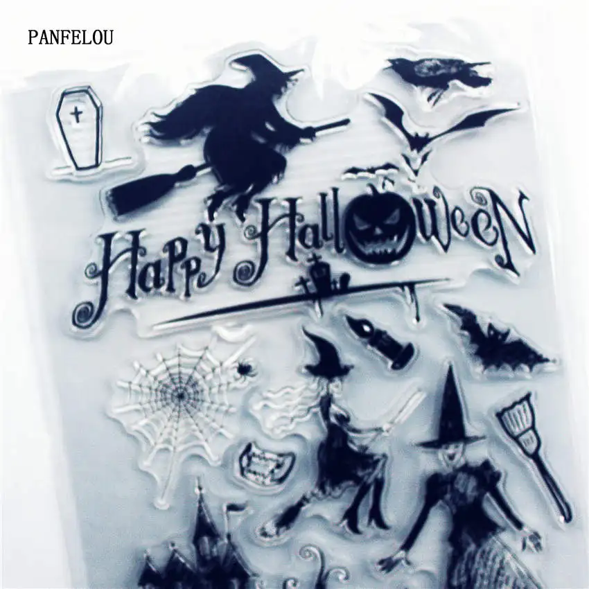 Прозрачный силиконовый штамп PANFELOU Flying witch/печать для DIY скрапбукинга/фотоальбома