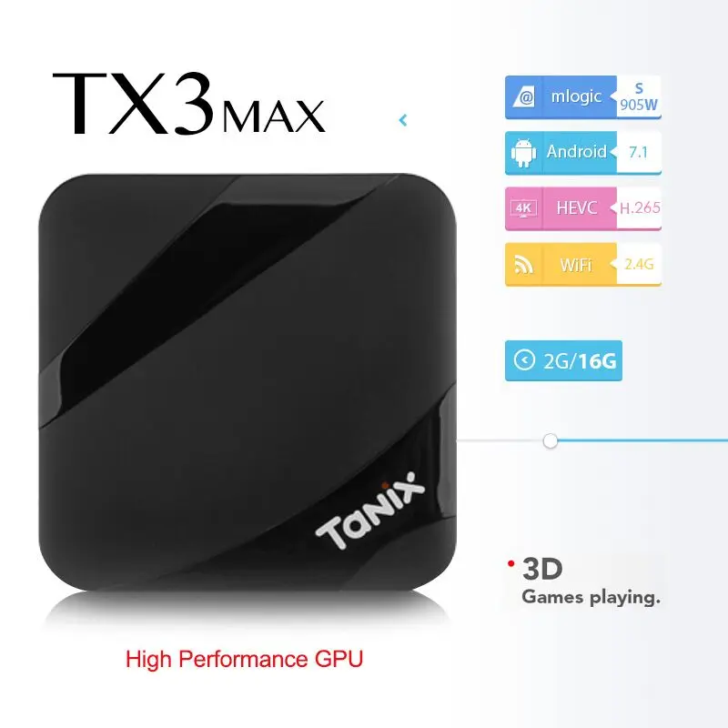 Tanix TX3 Max умный ТВ Box Android 7 1 телеприставки HDMI 2 0 H.265 4 К Media Player Amlogic S905W ГБ 16 PK x96 мини |