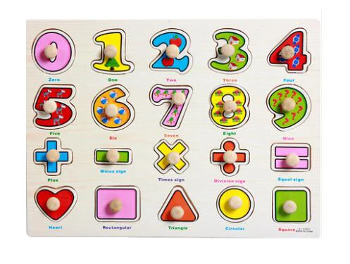 3001 Number Shape Детские игрушки Монтессори деревянная головоломка ручной захват доска обучающая деревянная игрушка мультфильм автомобиль морские животные головоломка детский подарок GYH - Цвет: 3001 Number Shape