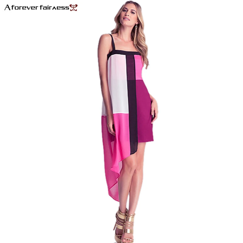 Женское платье с открытой спиной A Forever летнее асимметричное шифоновое