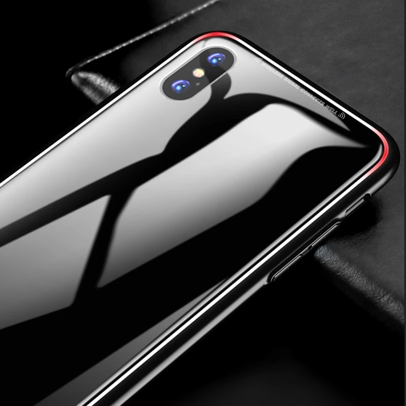 Чехол TOTU для iPhone X/XR/XS Max цветной чехол из закаленного стекла задняя крышка чехлы |