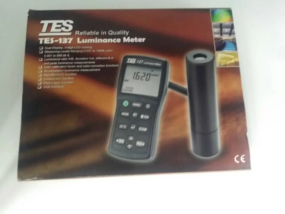TES 137 измеритель яркости с двойным дисплеем 4 значный ЖК дисплей TES137!!
