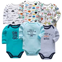 6 pcsset newborn bodysuit baby babies bebes clothes long sleeve cotton printing infant clothing 0 24 months