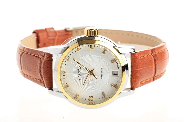Деловые дизайнерские женские автоматические часы механические с календарем из