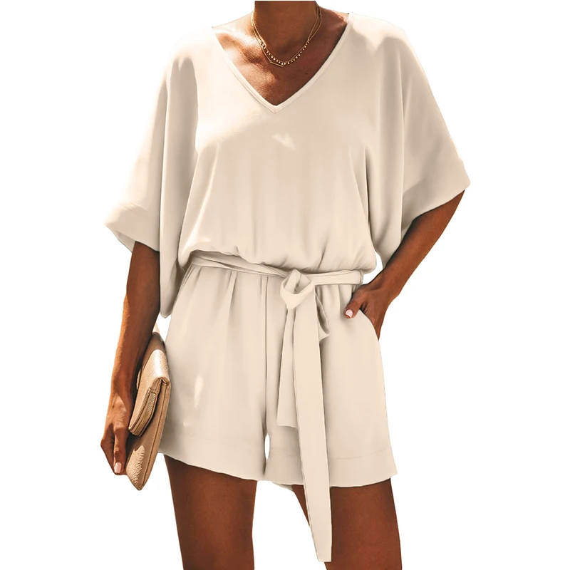 

ADEWEL 2019 Women Black Elegant Jumpsuit Ladies Summer Romper Womens V-Neck Beach Jumpsuits Bodycon Party Trousers Clubwear