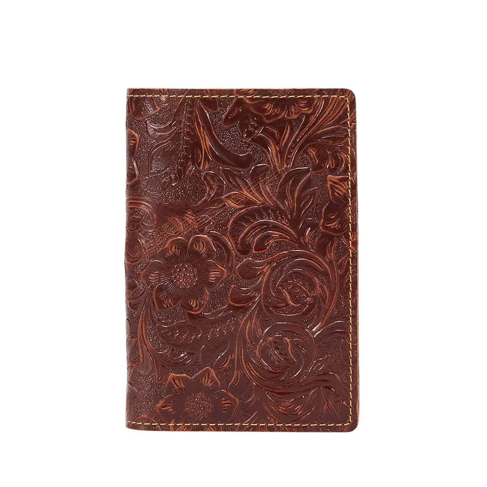 Embossed Brown JOYIR Роскошный кошелек из натуральной кожи с отделением для паспорта, Женская Обложка для паспорта и кошелька, брендовый кошелек с тиснением для кредитных и Id карт, кошелек для путешествий - Цвет: Embossed Brown