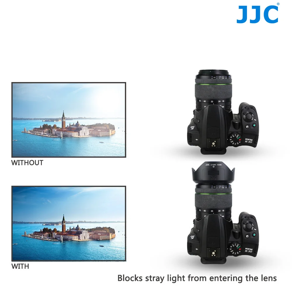 Бленда объектива JJC 52 мм для Камеры Pentax smc DA 18-55 F3.5-5.6 объектив AL WR заменяет PH-RBC |