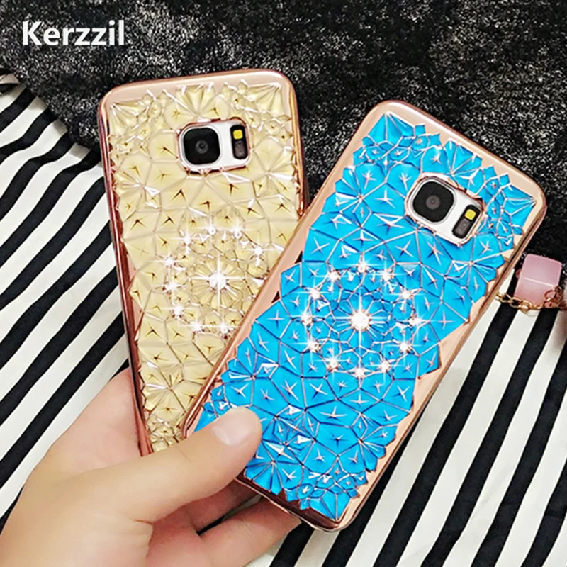 Kerzzil металлический флэш цветочный чехол с подсолнухом для Samsung S6 S6edge S7 S7edge