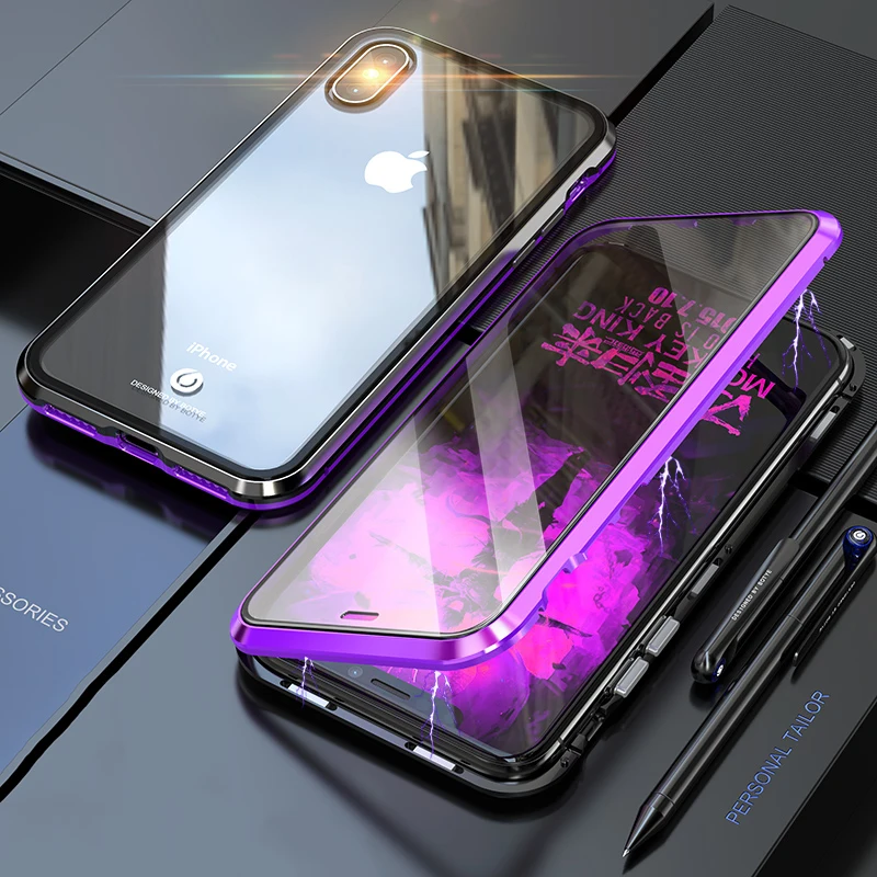360 полная защита Передняя и задняя 9H закаленное стекло чехол для iPhone X XS MAX XR