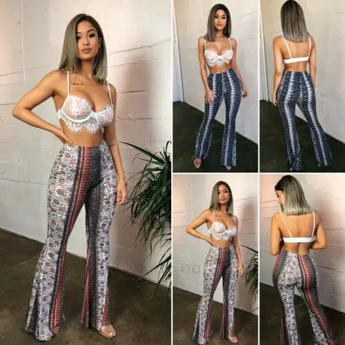 Женские Мешковатые шаровары Boho с высокой талией хиппи широкие брюки Gypsy Palazzo