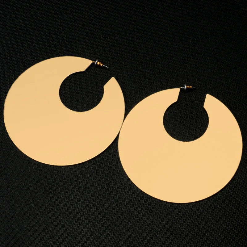VIVILADY New Statement Round Circle Hoop Earrings Women Gold Color Brincos Boho Bohemian Jewelry Birthday Party Friend Gifts | Украшения и