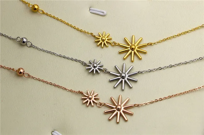 Женские браслеты Martick из нержавеющей стали золотого цвета 316L с цветами от солнца