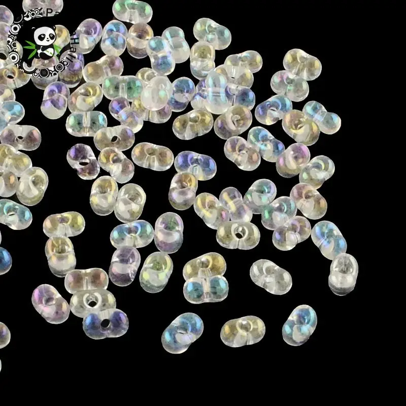 

Approx 600pcs/20g 4x2x2mm Clear Glass Beads for jewelry making Mini Peanut Japanese Farfalle Butterfly Seed Bead