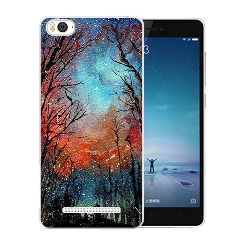 Роскошный Матовый чехол для телефона Xiaomi Mi4i Mi4C с рисунком звездного неба задняя