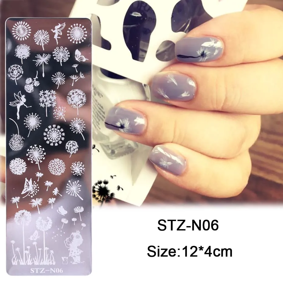 STZ-N06 1 шт., штамповочные пластины для ногтей, Летний цветок, лист, животное, нержавеющая сталь, для дизайна ногтей, штамп, сделай сам, шаблон, лак, инструменты для маникюра, JISTZ-BE/N - Цвет: STZ-N06