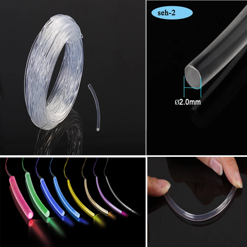 

Manufacture 2.0mm soft pmma end glow optical fiber lights lighting cable