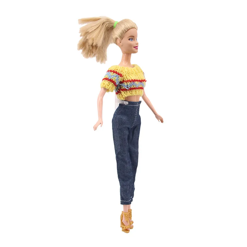 LUCKDOLL 15 Стиль 1 комплект одежды = свитер+ джинсы для BJD 30 см 1/6 Blyth куклы Barbiees одежда, игрушки для девочек, поколение, подарок на день рождения