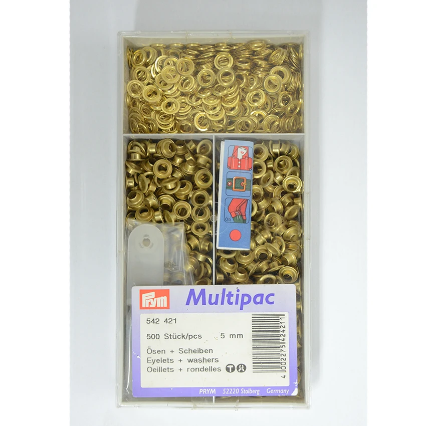

Germany Prym corn button / buttonhole 542416/542420/542421/542422..., oeillets rondelles, eyelets washers, 500pcs, jeans, sewing