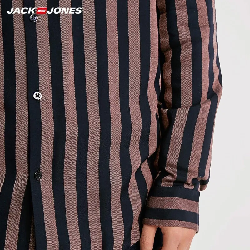 JackJones мужская Повседневная Свободная полосатая рубашка с длинными рукавами |