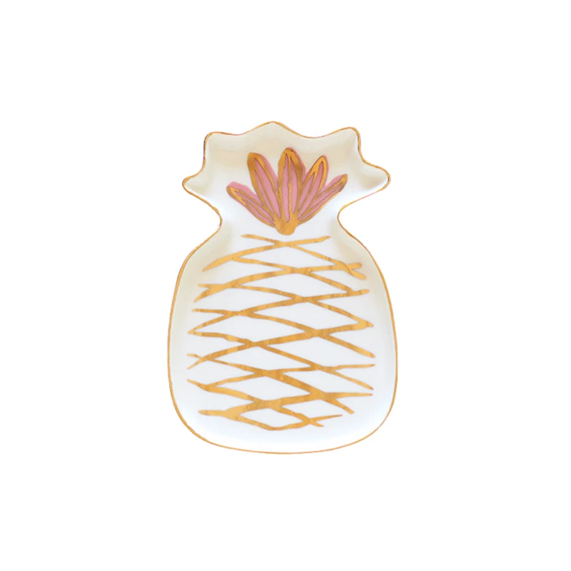 Pink Pineapple - L Ананас Фламинго торт керамическая тарелка блюдо декоративная фарфоровая тарелка для хранения ювелирных изделий десерт лоток кольцо безделушка блюдо посуда - Цвет: Pink Pineapple - L