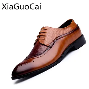 Мужские классические туфли, коричневые оксфорды из натуральной кожи, дышащие, на плоской подошве, деловые туфли, винтажный бренд, лето