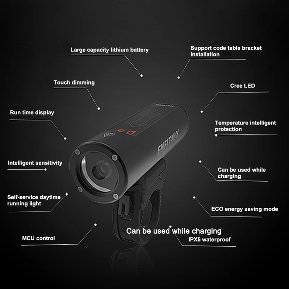 New Enfitnix Navi600 Road Bike Mountain Bike Bicycle Smart Headlight Flashlight Xlite100 Backlight USB Charging Tail Light