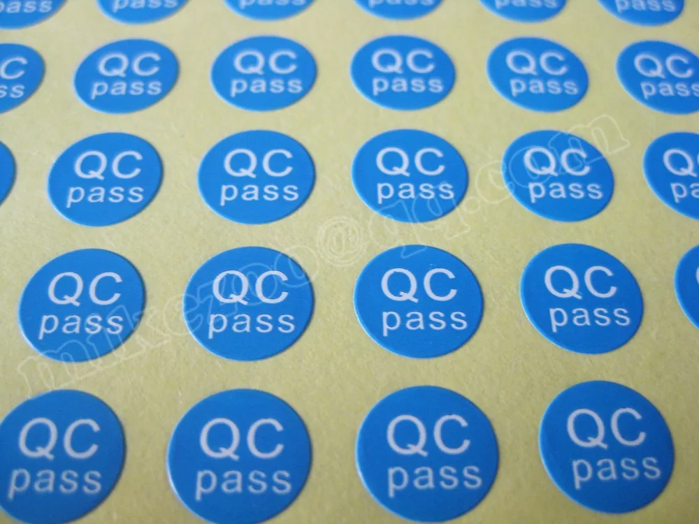 3000pcs/lot QC PASS Diameter 10mm Self-adhesive paper label sticker for factory quality control, Item No. GU08