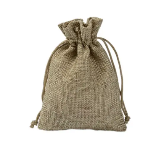 5x Small Bag Natural Linen Pouch Drawstring Burlap Jute Sack Jewelry Gift Bags Coin | Багаж и сумки