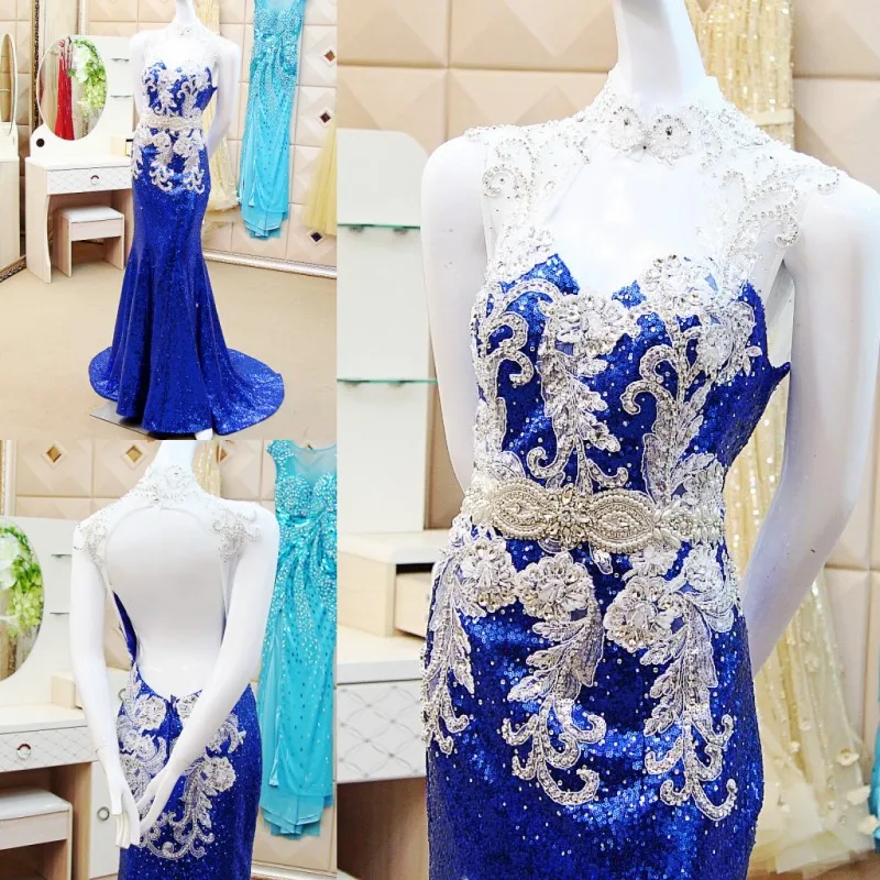 

Mermaid Beading Crystal Tulle Floor Length Muslim Cheap Long Evening Dresses 2021 New Arrival Custom Made ZX9
