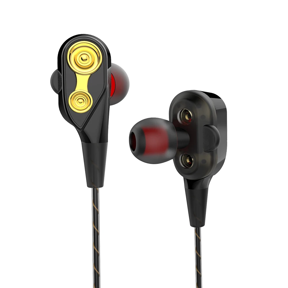 IPUDIS 3 5 мм HiFi проводные наушники с двойным динамиком четырехъядерный динамик