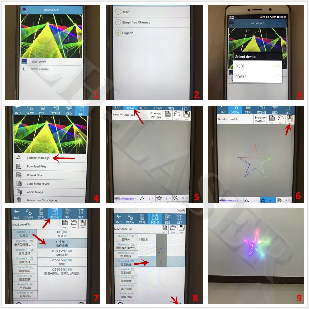 APP Bluetooth полноцветное RGB проекционное профессиональное сценическое освещение |