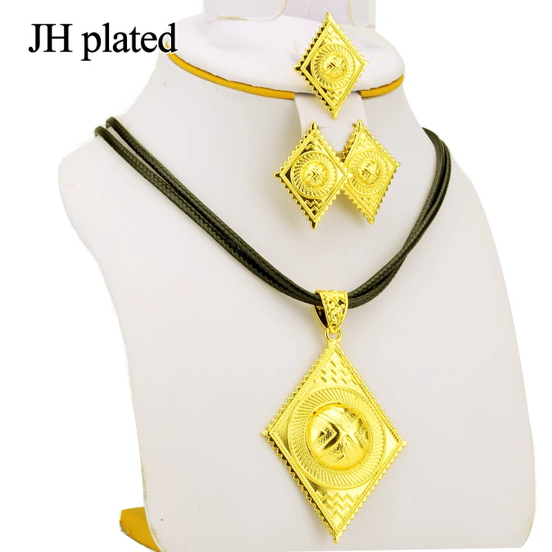 Наборы женских ювелирных украшений JHplated с черной веревкой и цепочкой эфиопские