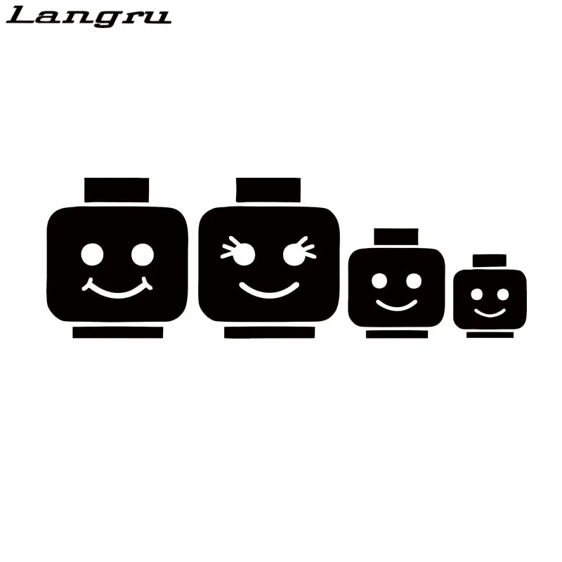Langru Lego Family Stick Figure папа мама Дети наклейка на автомобиль виниловая окно бампер
