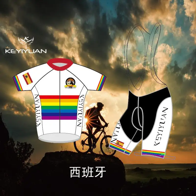 KEYIYUAN дизайн радужного флага быстросохнущая дышащая велосипедная рубашка для